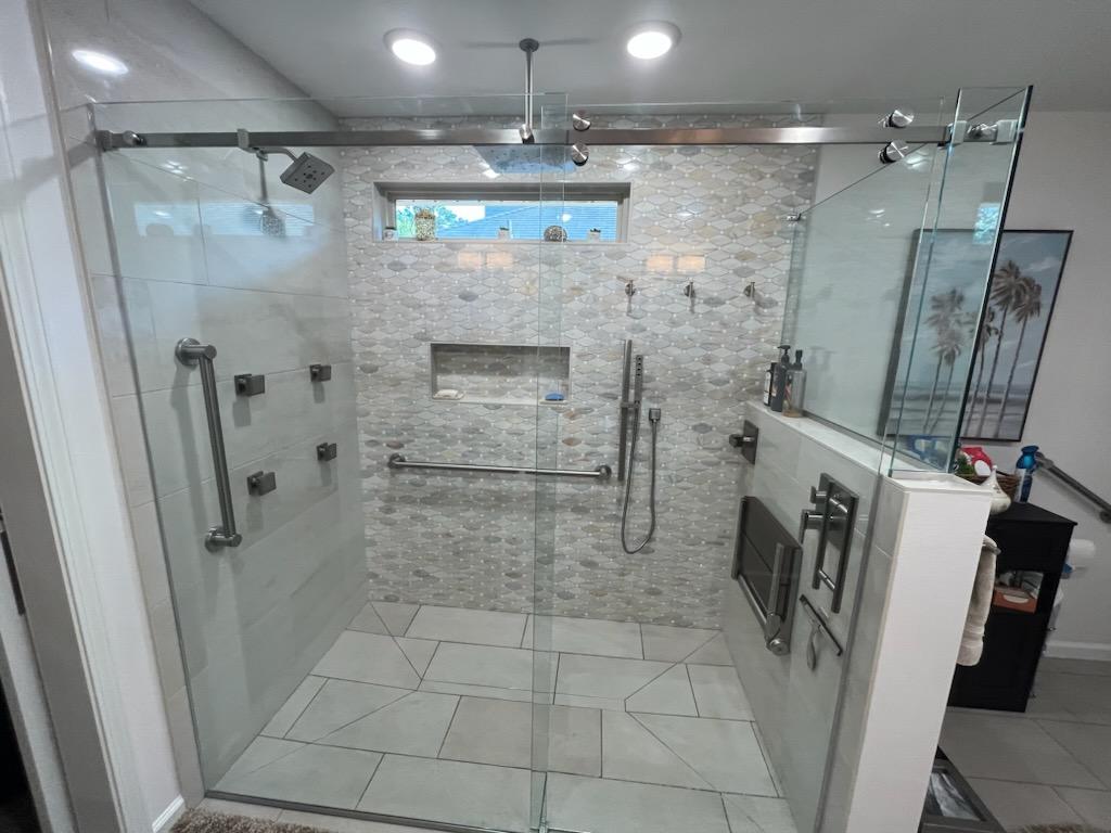 Custom showers project completed by C Flooring & Tile